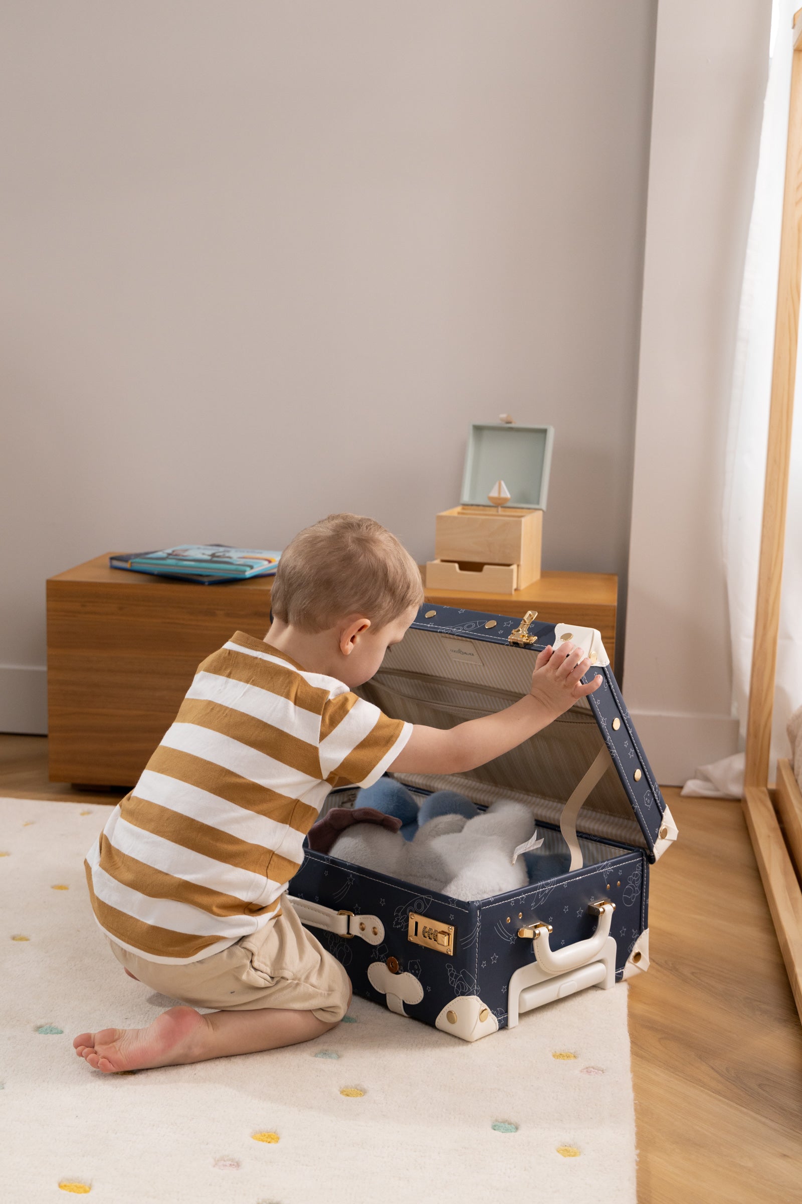 Image of Vegan Leather Carry-On Suitcase - Space