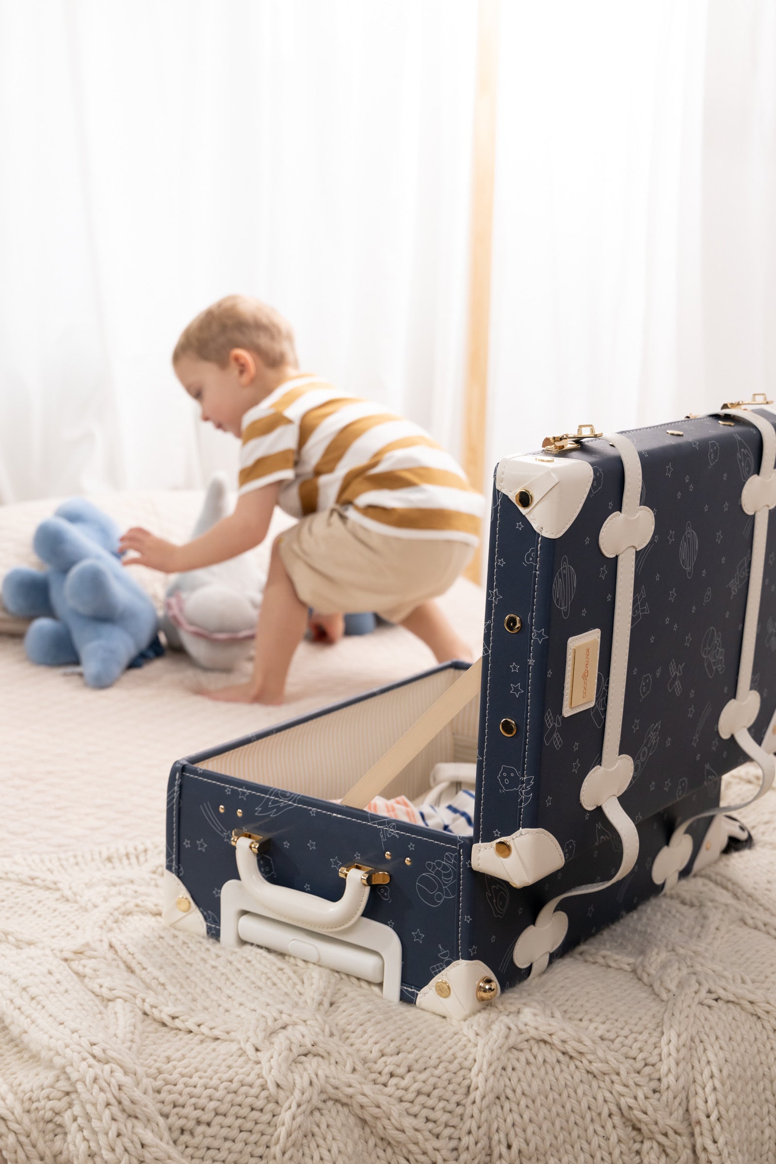 Image of Vegan Leather Carry-On Suitcase - Space