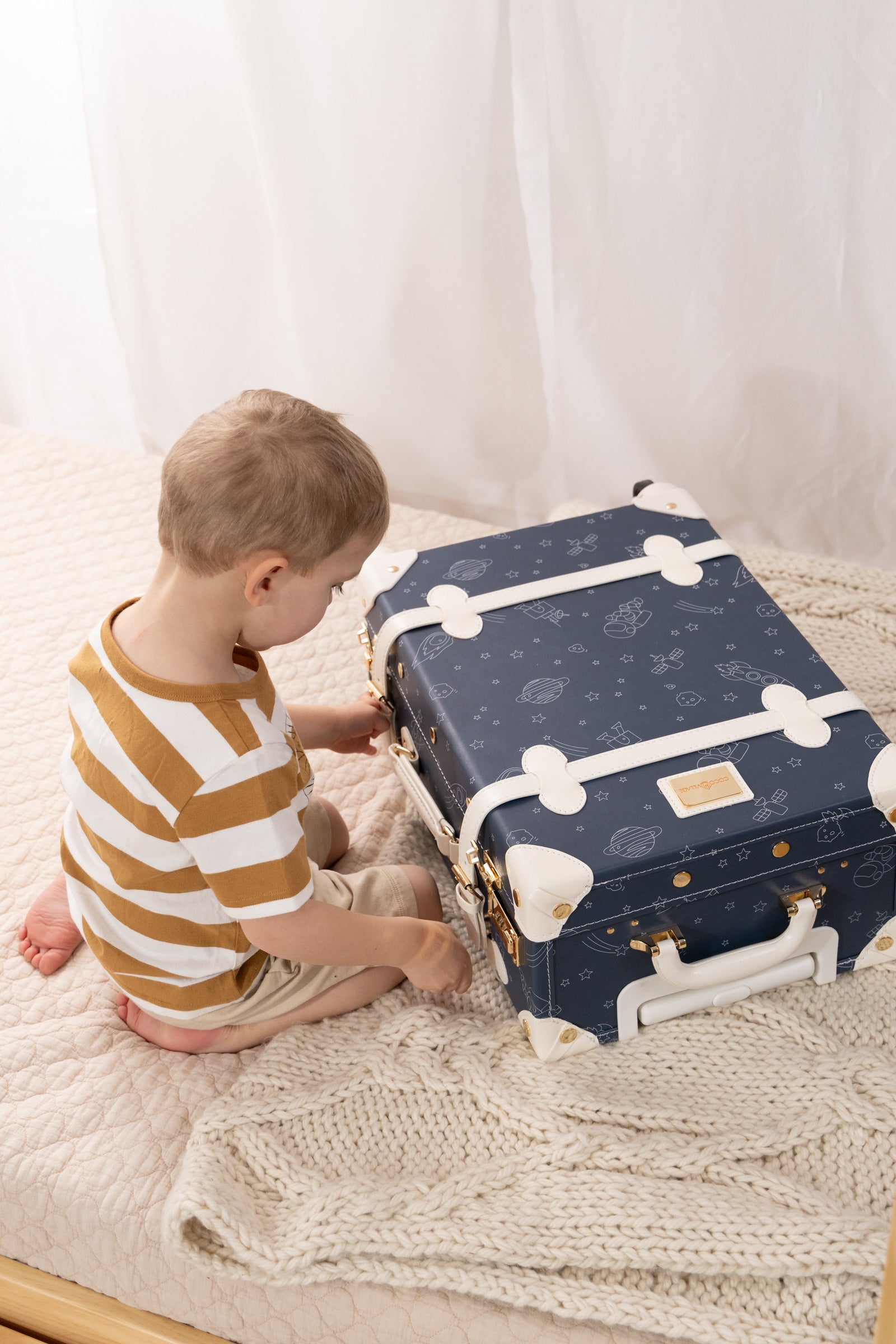 Image of Vegan Leather Carry-On Suitcase - Space