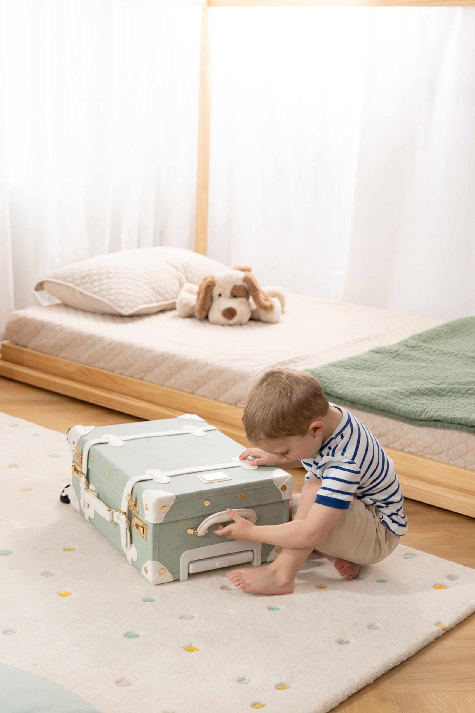 Image of Valise de cabine en cuir végétalien - Océan