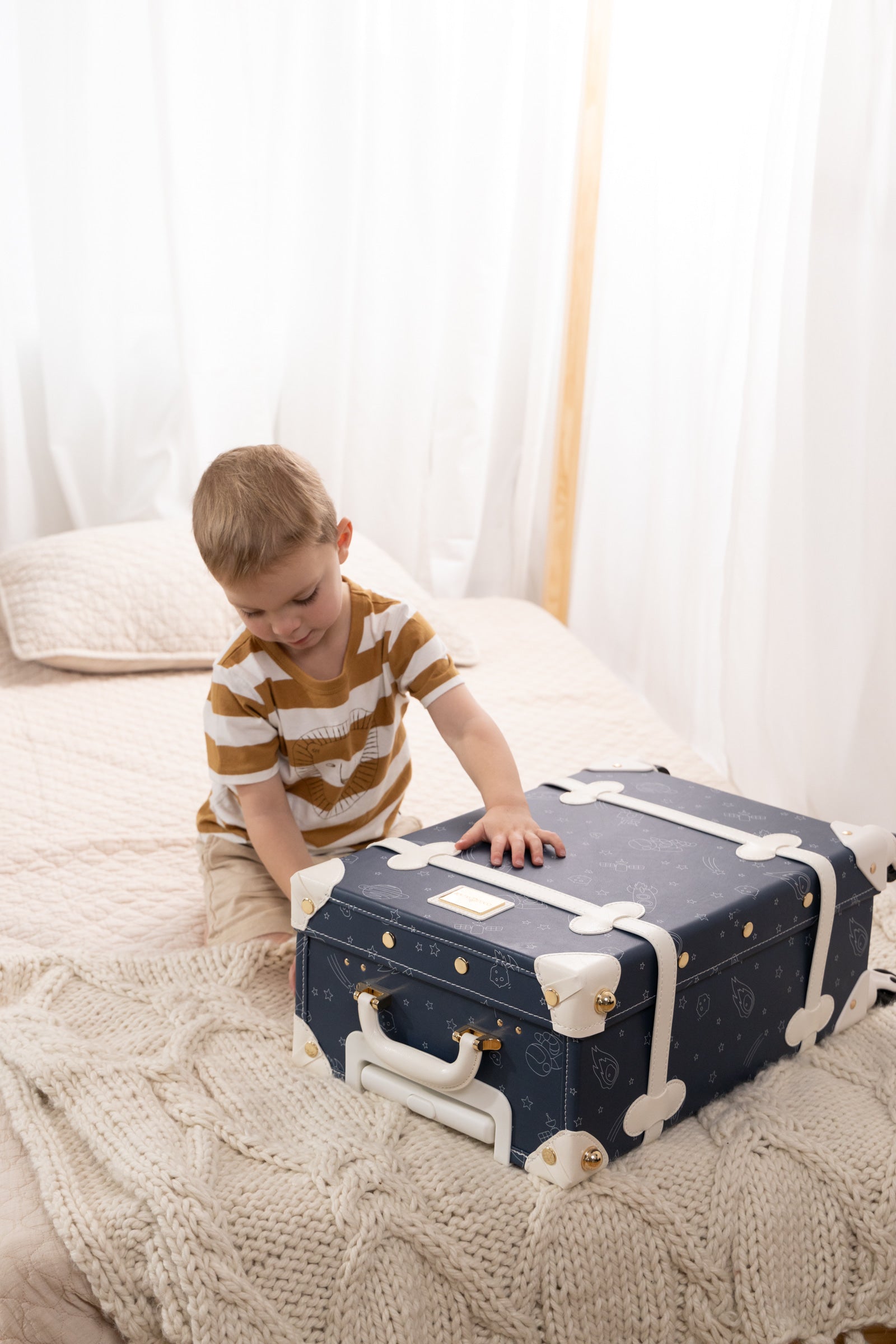Image of Vegan Leather Carry-On Suitcase - Space