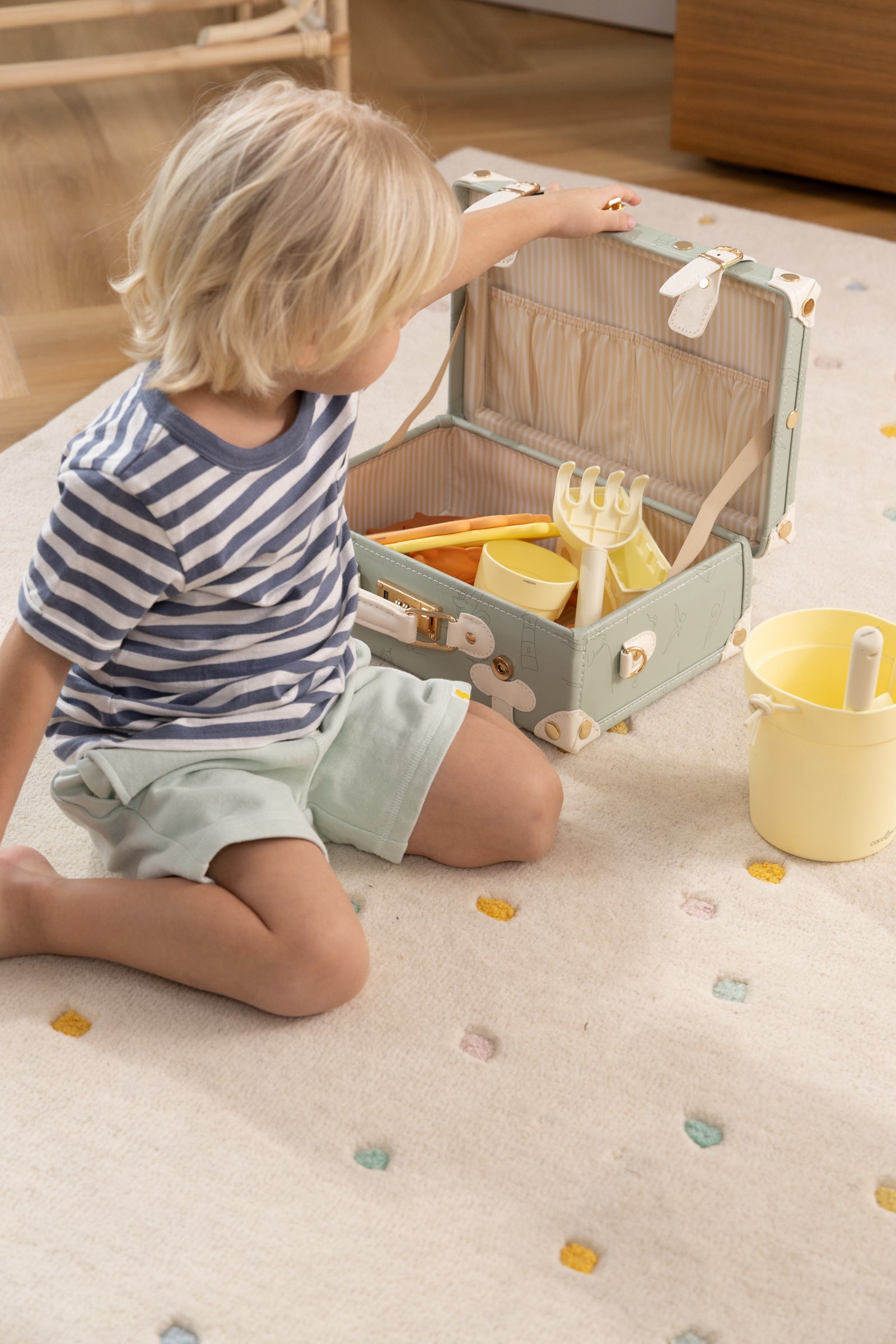 Image of Valise de jeu en cuir vegan - Océan