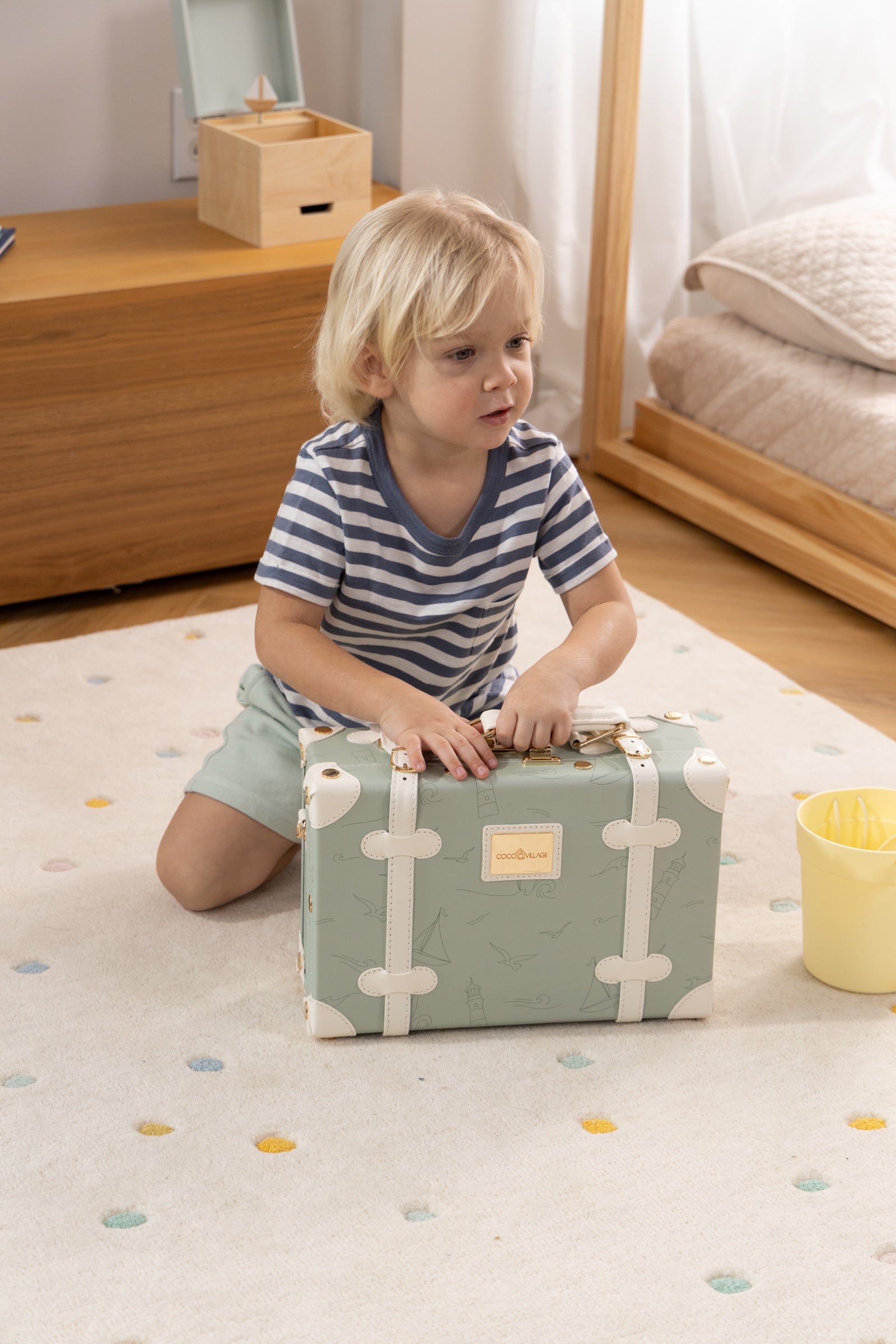 Image of Valise de jeu en cuir vegan - Océan