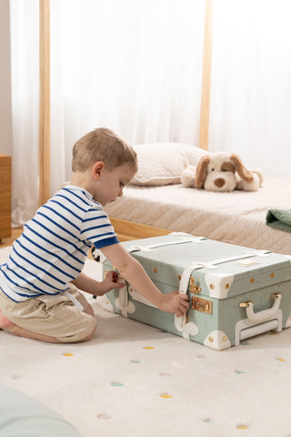 Valise de cabine en cuir végétalien - Océan