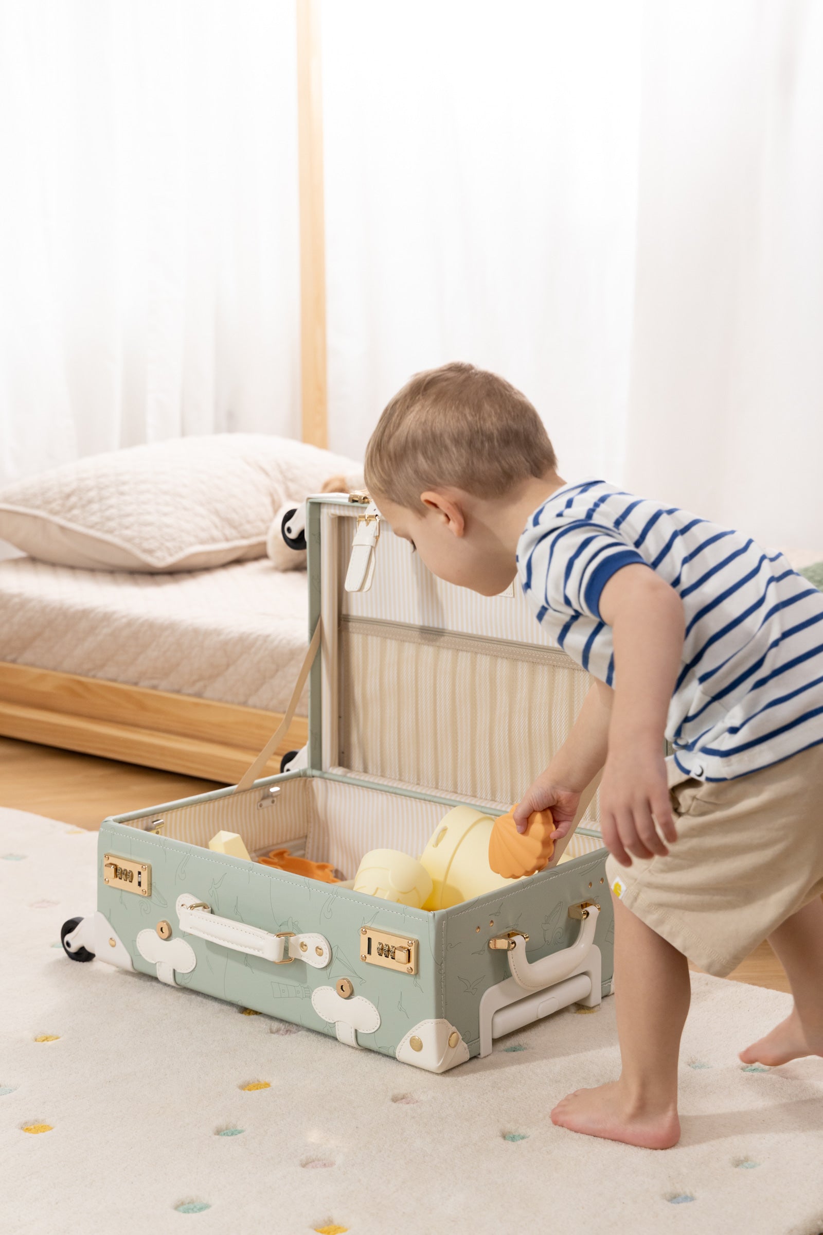 Image of Valise de cabine en cuir végétalien - Océan