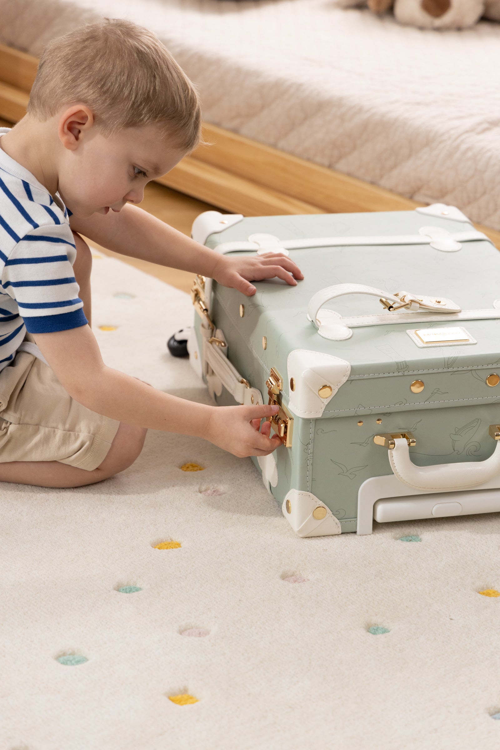 Image of Valise de cabine en cuir végétalien - Océan