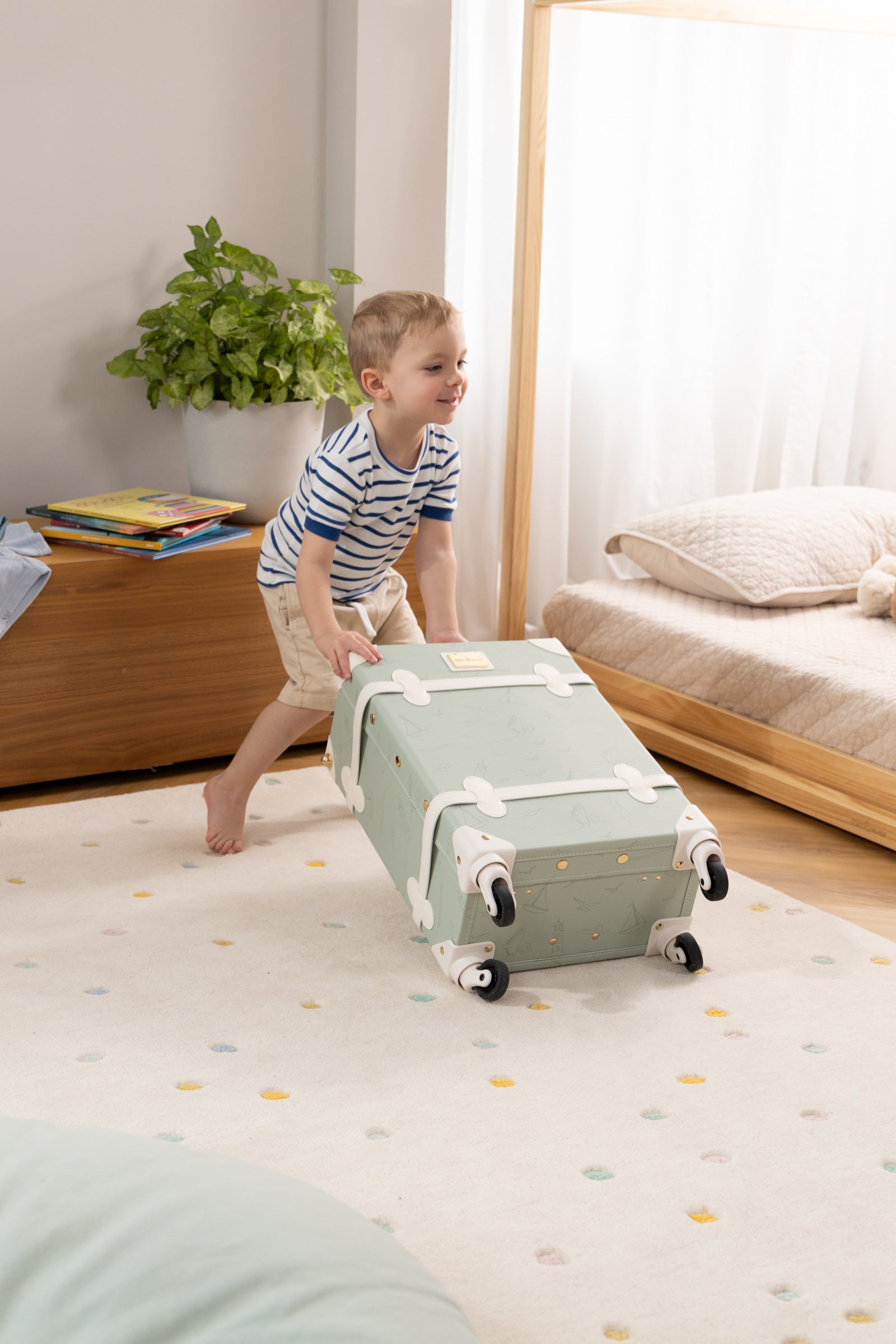 Image of Valise de cabine en cuir végétalien - Océan