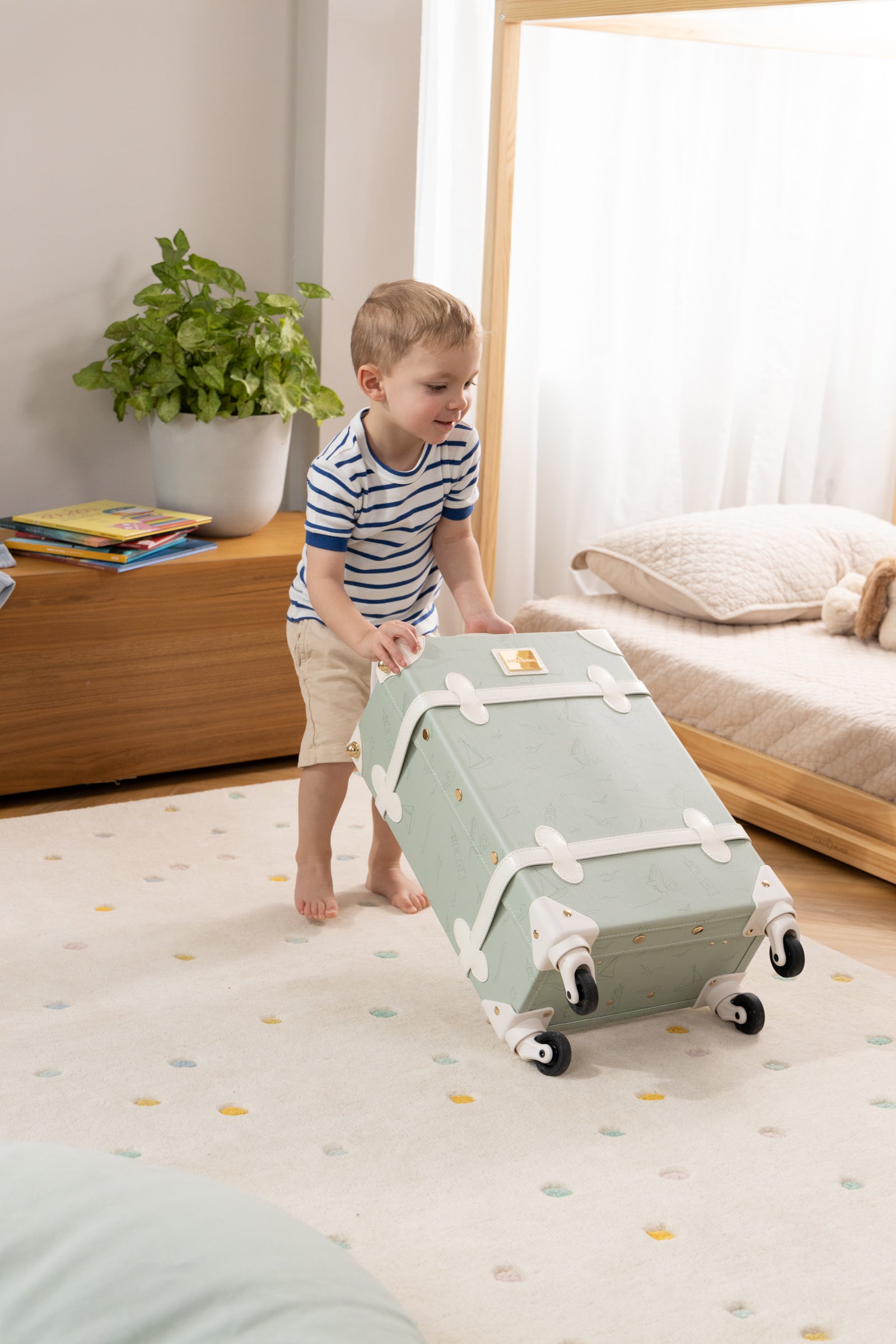 Image of Valise de cabine en cuir végétalien - Océan