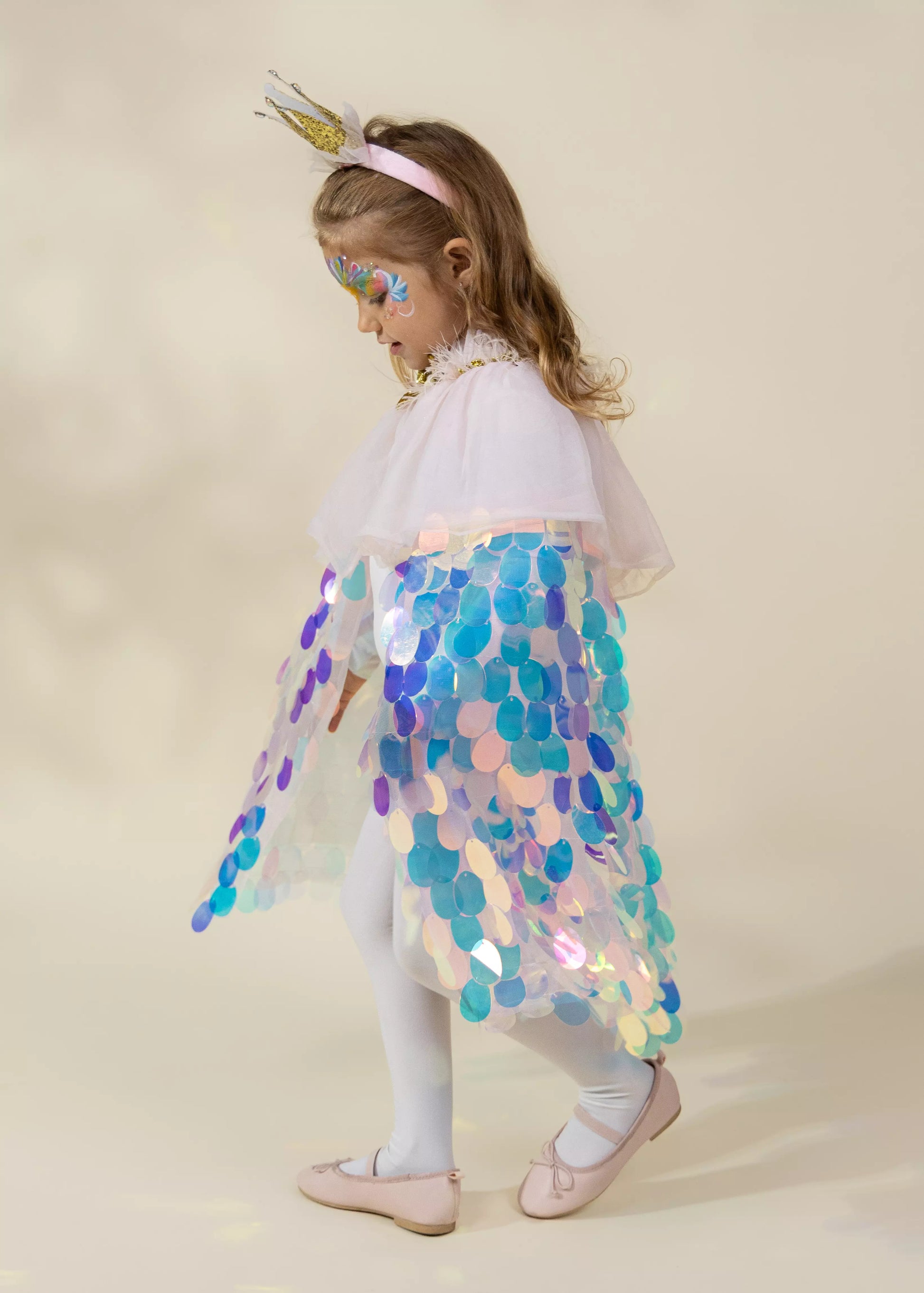 Sequins Cape & Crown Costume