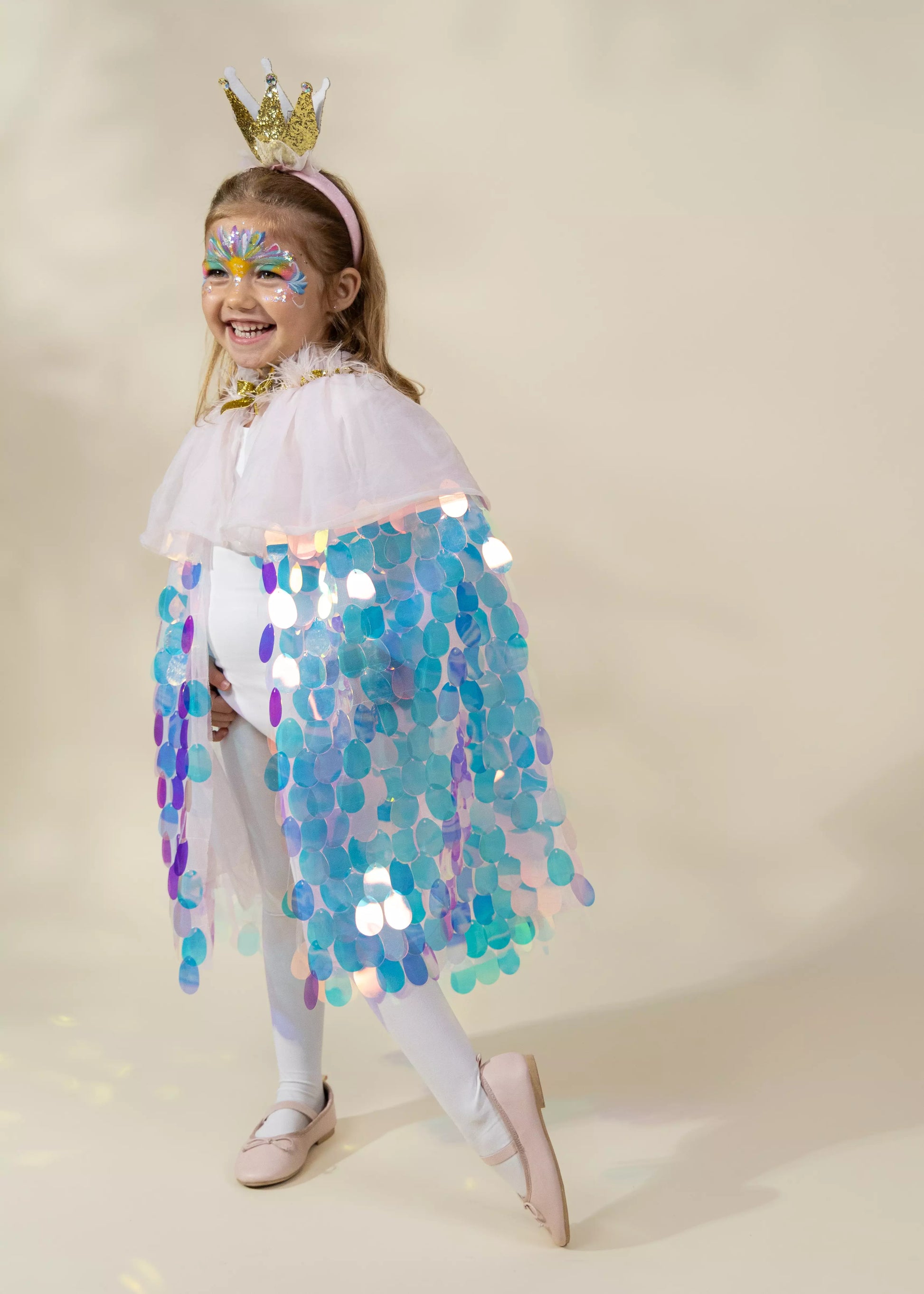 Sequins Cape & Crown Costume