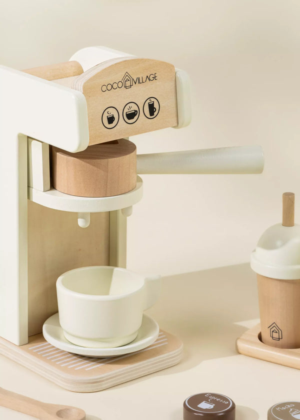 Cafetière et accessoires en bois