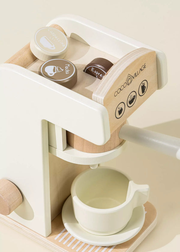 Cafetière et accessoires en bois