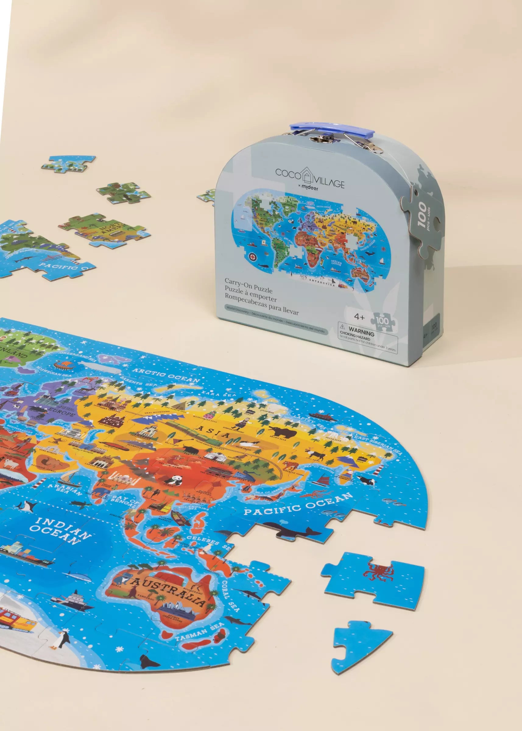 Casse-tête à emporter - Découverte du monde - 100 pièces 