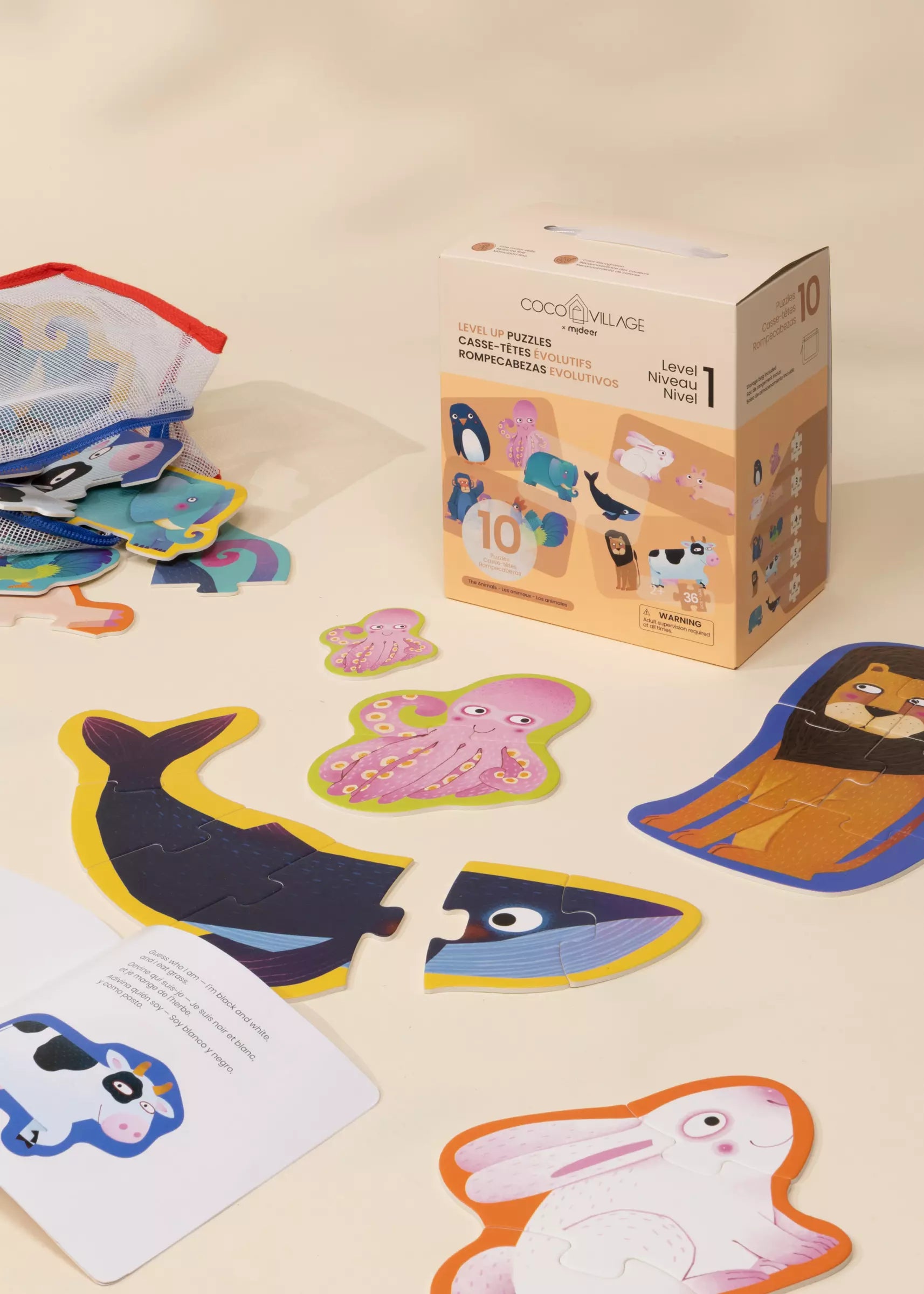 Casse-têtes évolutifs Niveau 1 - Les animaux (10 casses-têtes) 