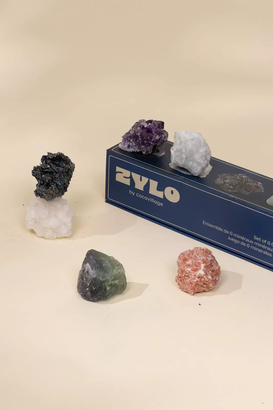 Set of 6 collectible Minerals - Mystic Pebbles