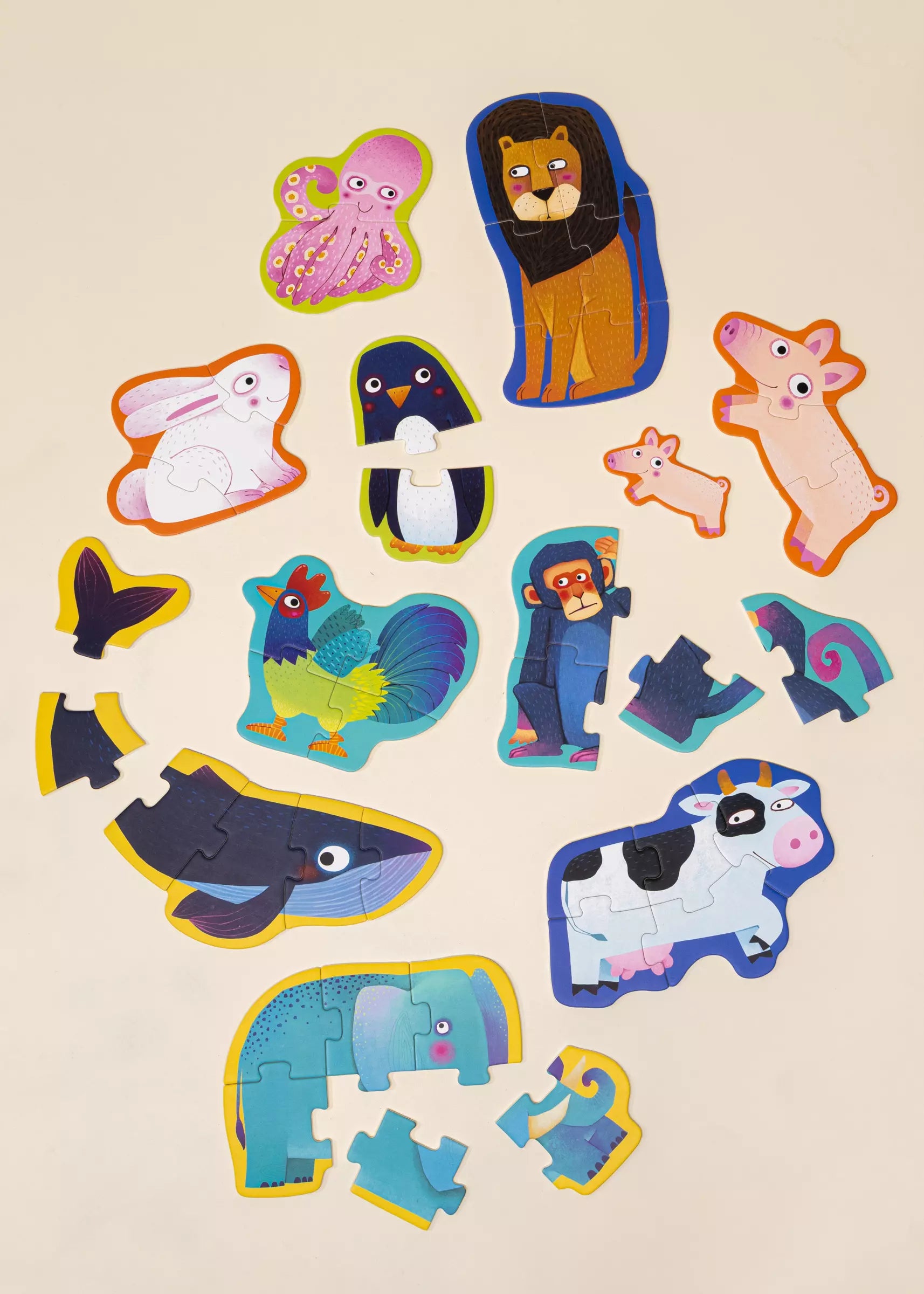 Casse-têtes évolutifs Niveau 1 - Les animaux (10 casses-têtes) 