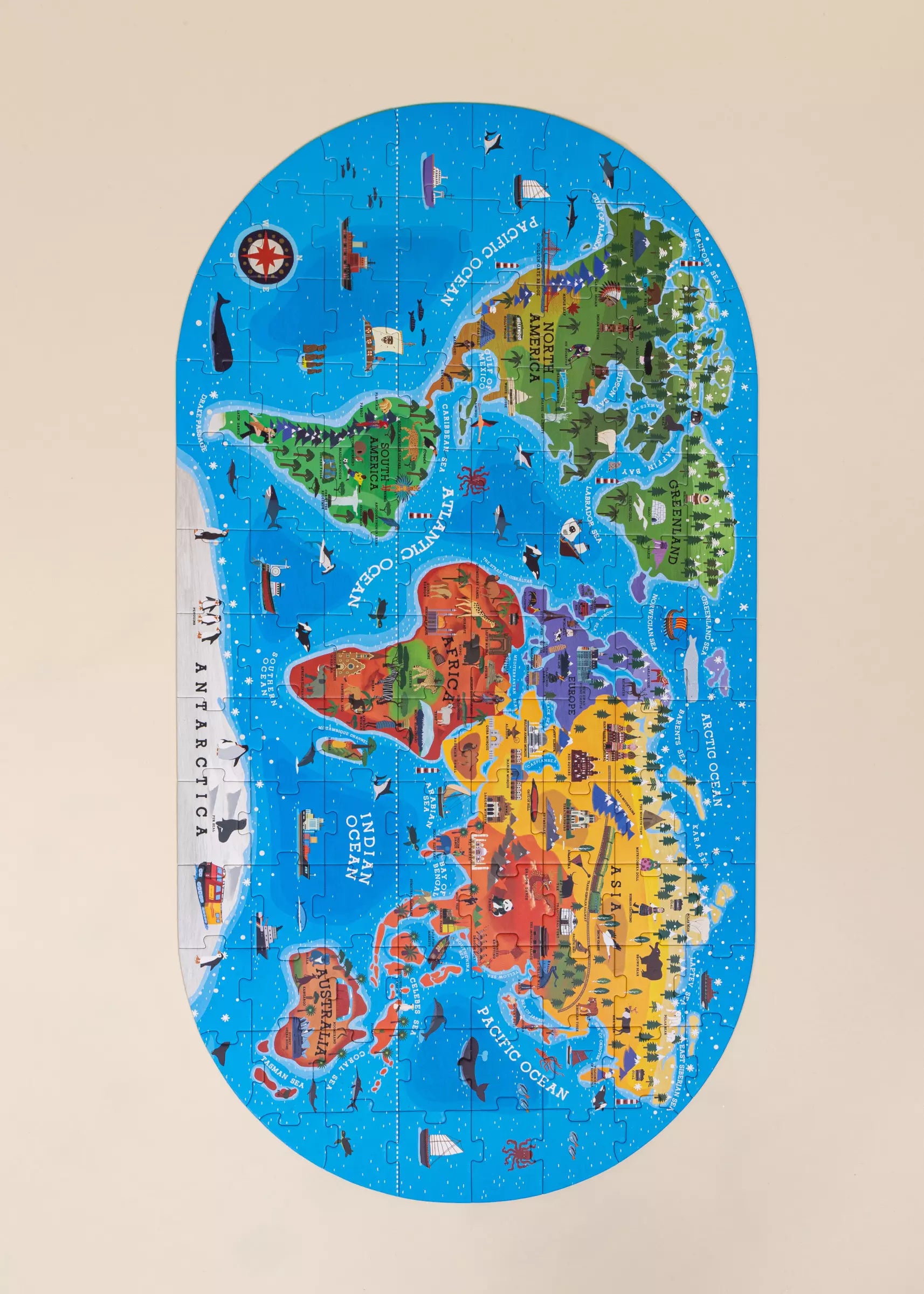 Casse-tête à emporter - Découverte du monde - 100 pièces 