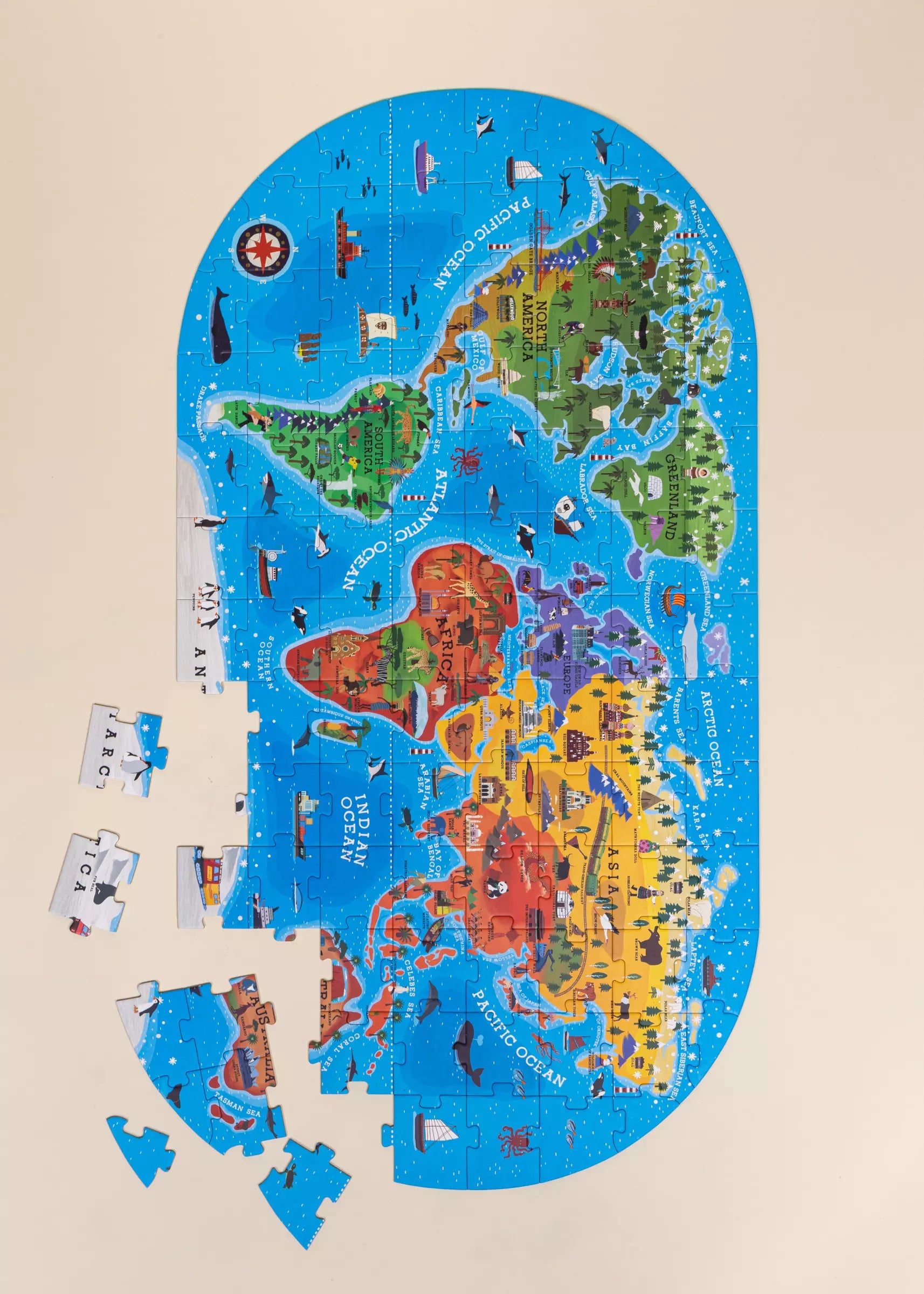 Image of Casse-tête à emporter - Découverte du monde - 100 pièces 