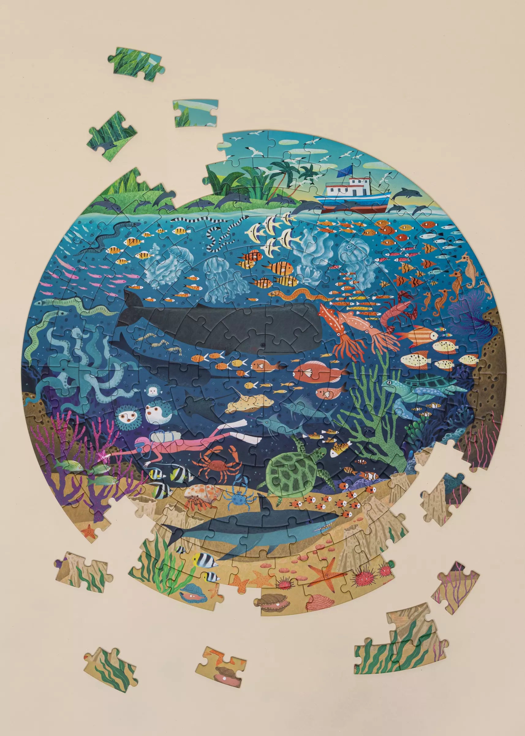 Round Puzzle - Ocean Exploration - 150pcs