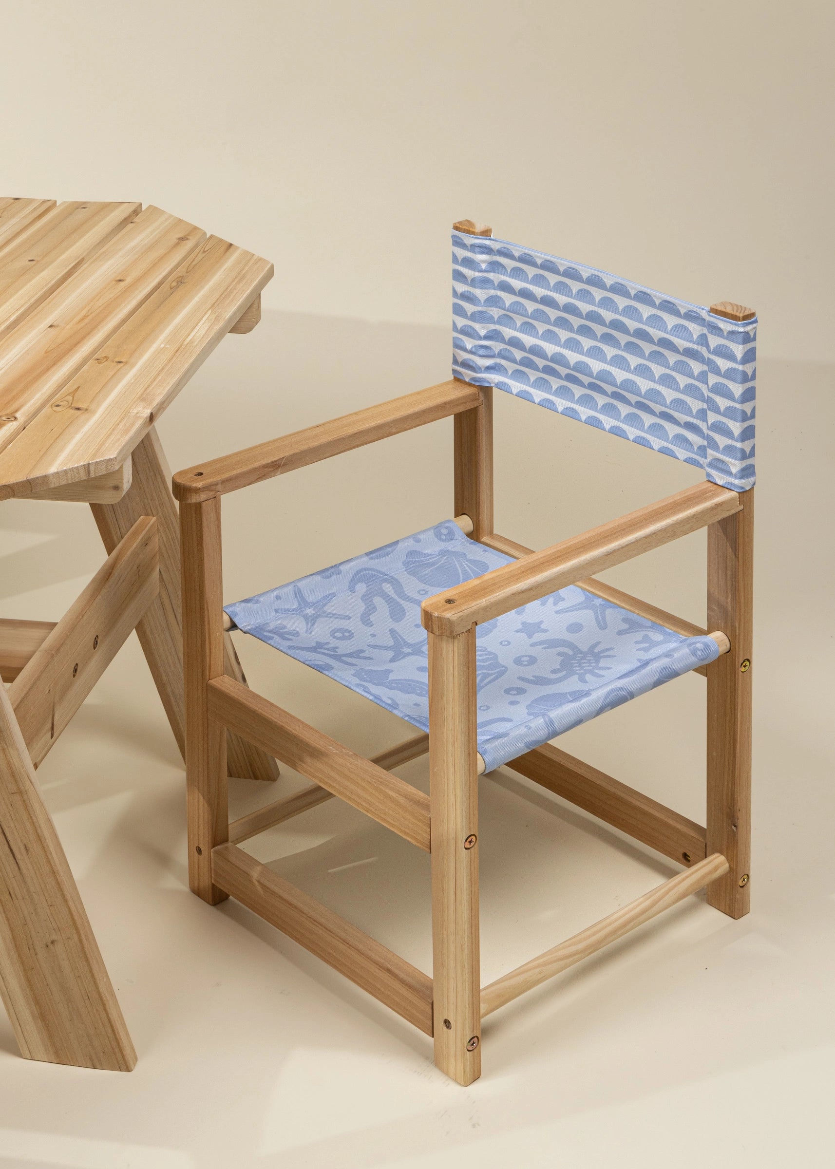 Image of Kids’ Patio Set 4 Chairs and Parasol–Under the Sea