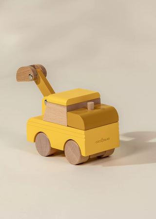 Véhicule de construction en bois – Pelle mécanique
