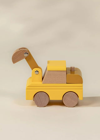 Véhicule de construction en bois – Pelle mécanique