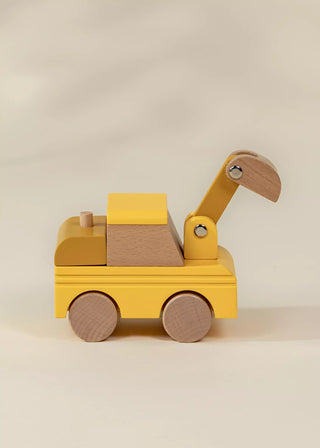 Véhicule de construction en bois – Pelle mécanique
