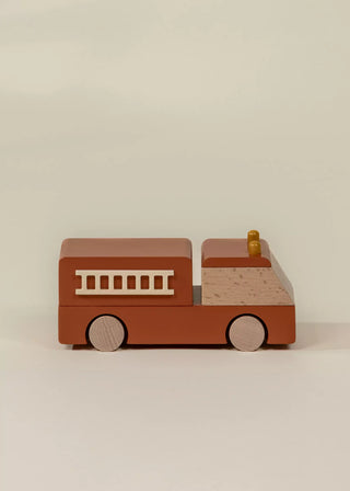 Véhicule en bois – Camion de pompiers 