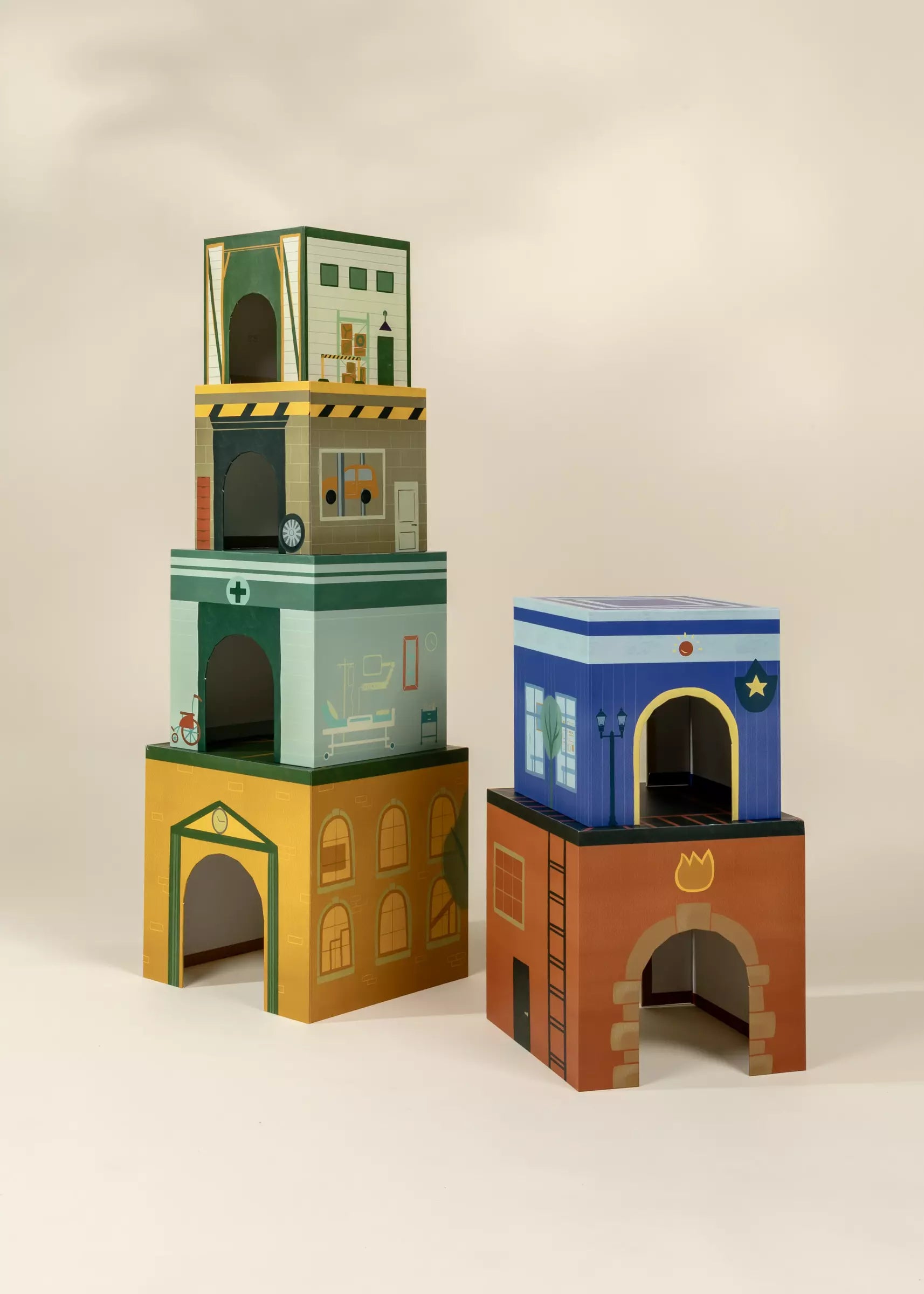 Set of 6 Oversized Stacking Boxes - The Buildings – Coco Village