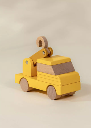 Wooden Construction Vehicle - Tow Truck