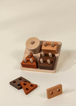 Wooden Shapes Learning Set - 16 pcs