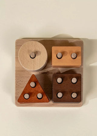 Wooden Shapes Learning Set - 16 pcs
