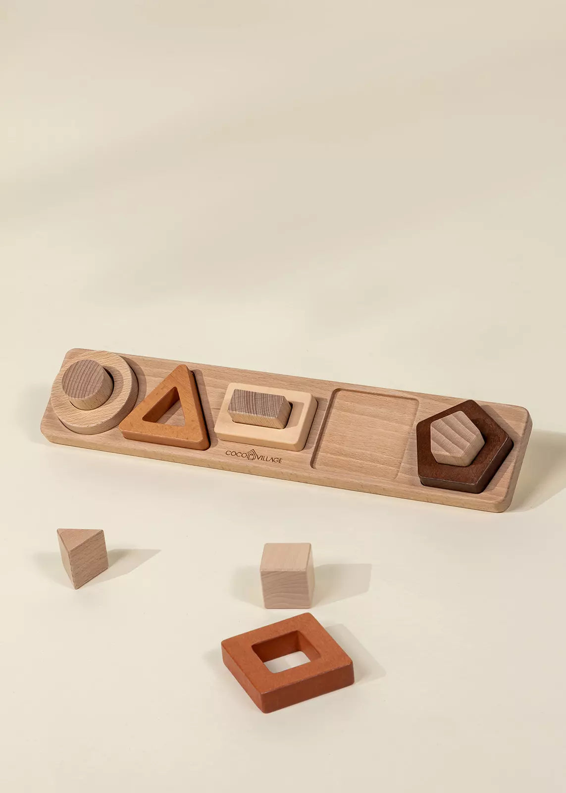 Wooden Shapes Learning Set - 10 pcs