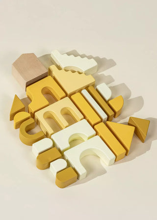 Ensemble de blocs créatifs en bois maisons - 21 pièces 