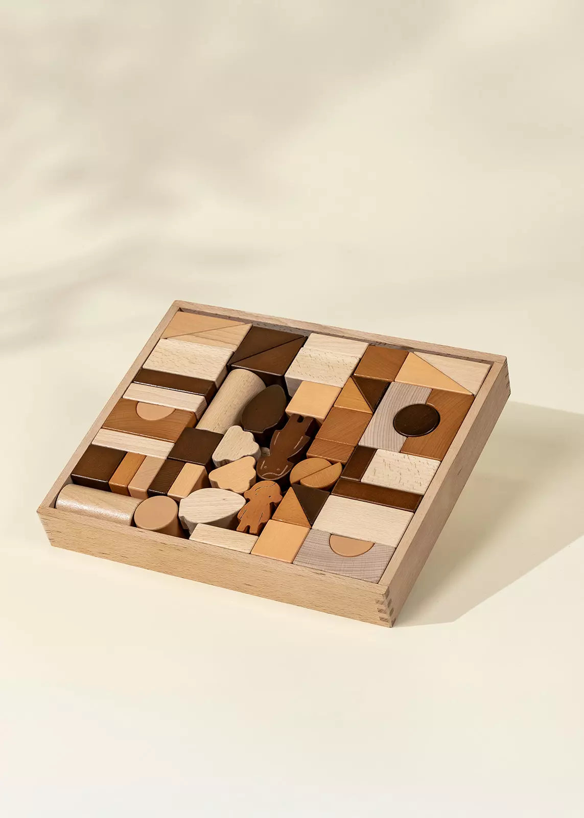 Ensemble de blocs de construction premium en bois - 56 pièces 