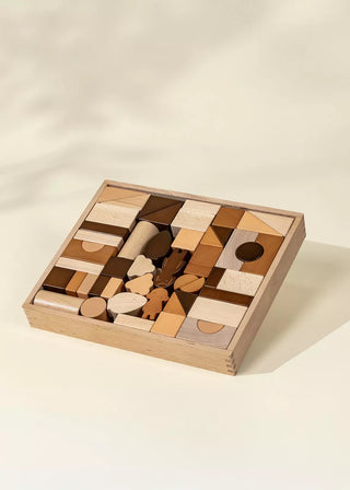 Premium Wooden Construction Blocks Set - 56pcs
