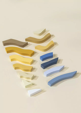 Ensemble de blocs créatifs en bois ondulations - 14 pièces