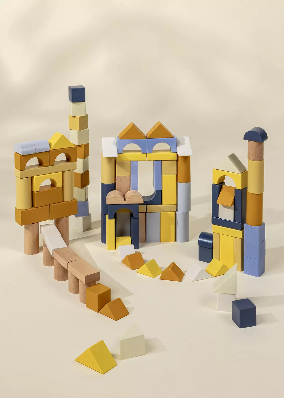 Ensemble de blocs de construction en bois - 100 pièces