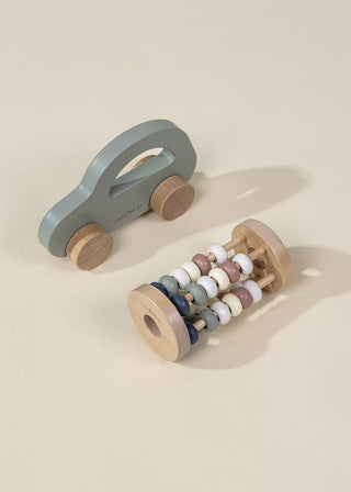 Coffret cadeau de jouets en bois pour bébé : boulier et voiture 