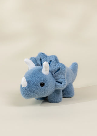 Peluche Dino - Tricératops bleu