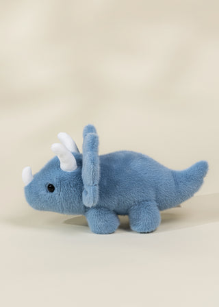 Peluche Dino - Tricératops bleu