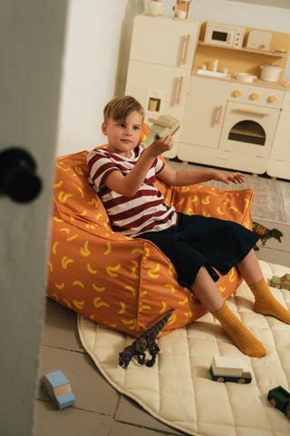 Vegan Leather Kids Bean Bag - Funky Bananas