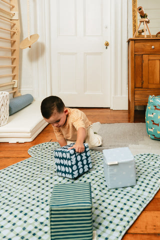 Vegan Leather Play Mat&Cubes Set-Playful Patterns