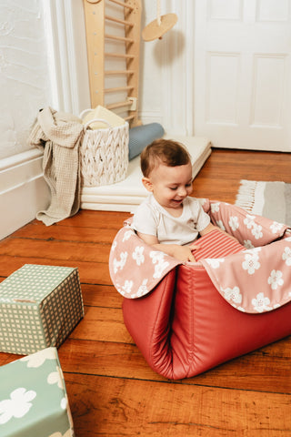 Vegan Leather Play Mat&Cubes Set-Flowered Garden