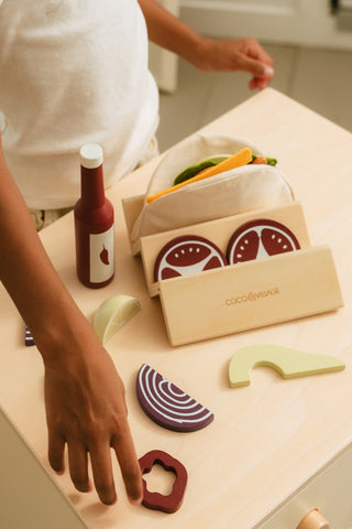 Ensemble de jeu de tacos en bois 