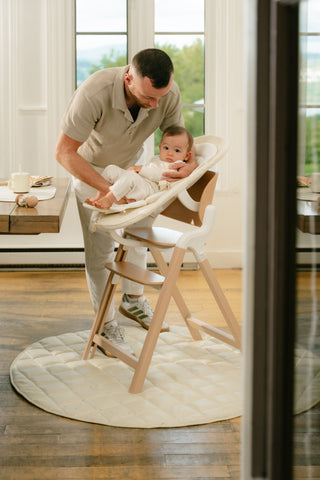 Ensemble chaise Coco et Siège berçant – Mousse et chêne blanc