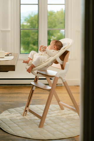 Ensemble chaise Coco et Siège berçant – Mousse et chêne blanc
