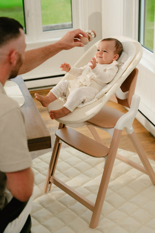 Siège berçant convertible pour nouveau-né – Mousse et chêne blanc 