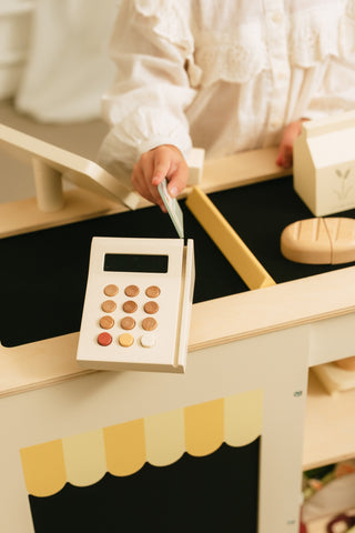 Comptoir caisse enregistreuse de jeu en bois 