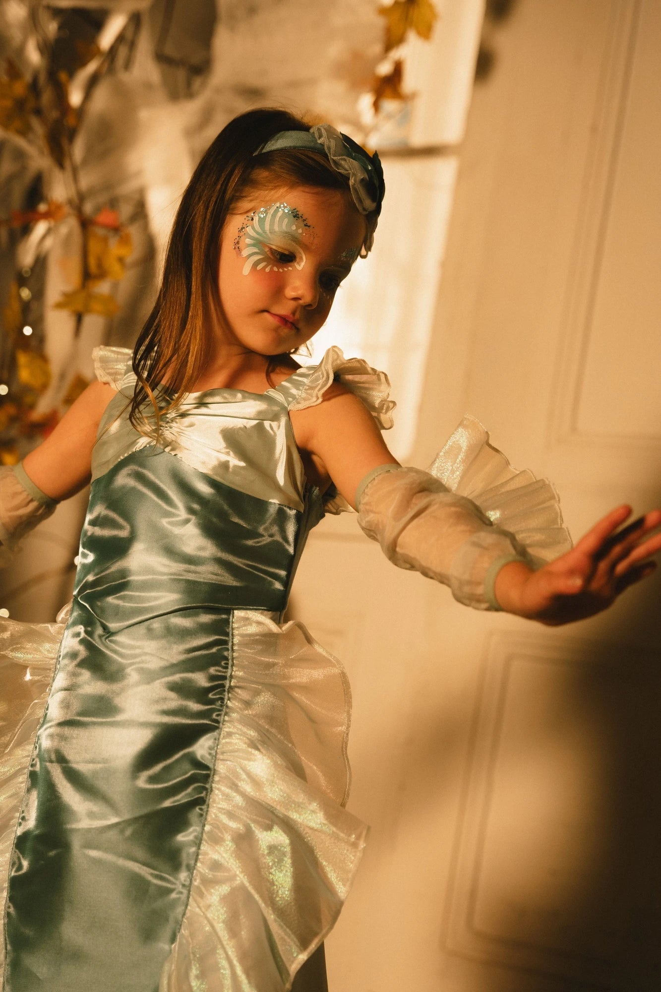 Image of Iridescent Mermaid Play Costume with Headband